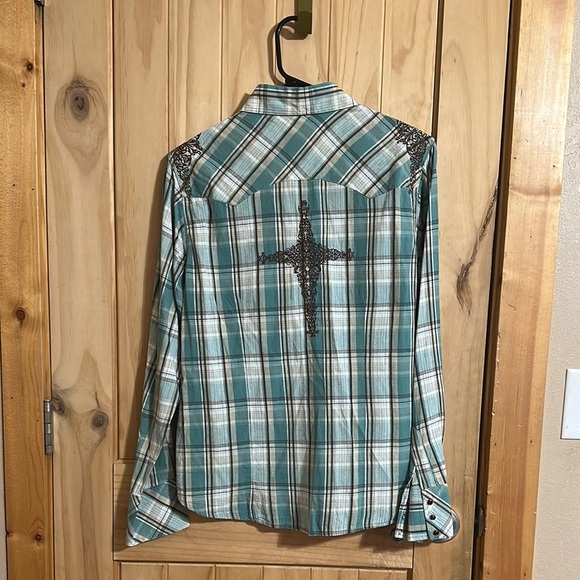 Sherry Cervi Collection Shirt with Cross Embroidery - Picture 1 of 7